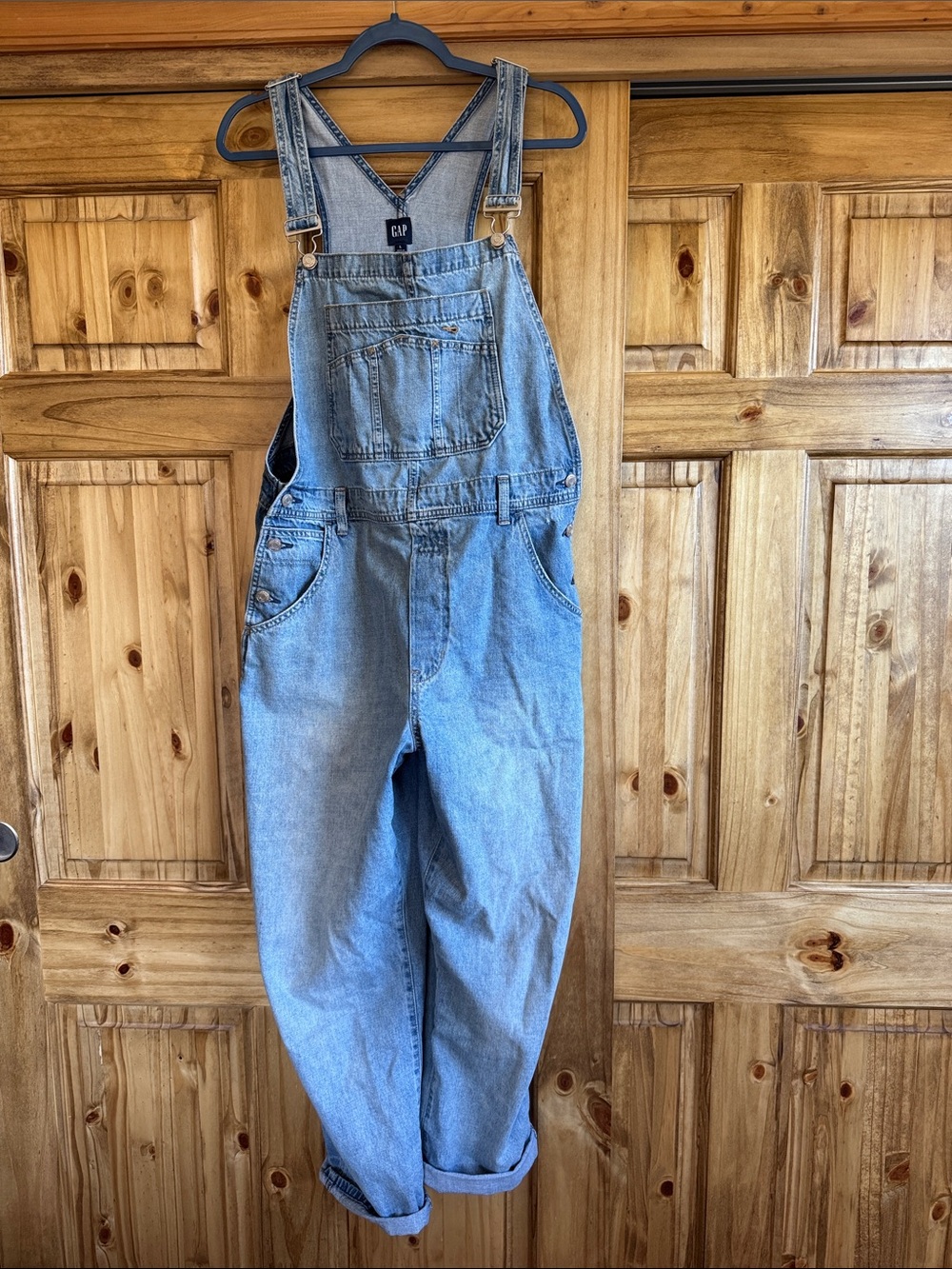 GAP Washed Light Blue Denim Overalls